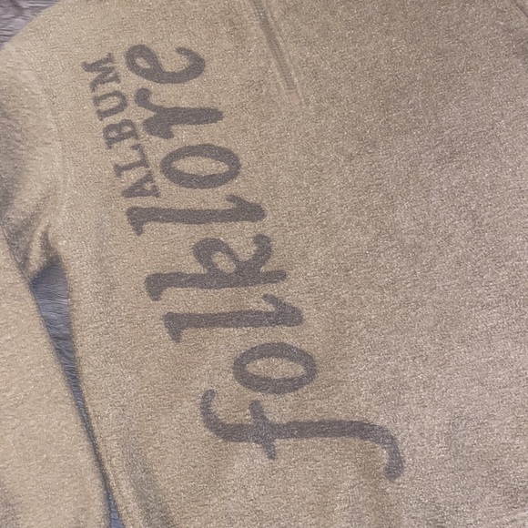 Taylor Swift Official Folklore Sherpa Quarter Zip Sweatshirt - Picture 2 of 5